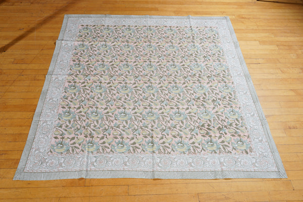Block Printed Cotton Table Cover - 150 x 150 cms